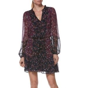 PAIGE Sonoma Two Tone Floral Print Silk Dress